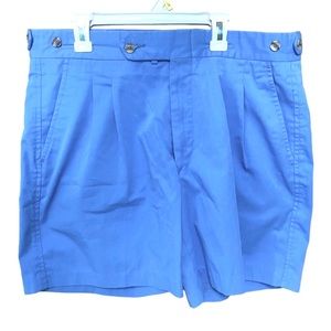 Vintage 80s 90s Grand Slam Pleated Casual Short Shorts Blue Mens 34 M